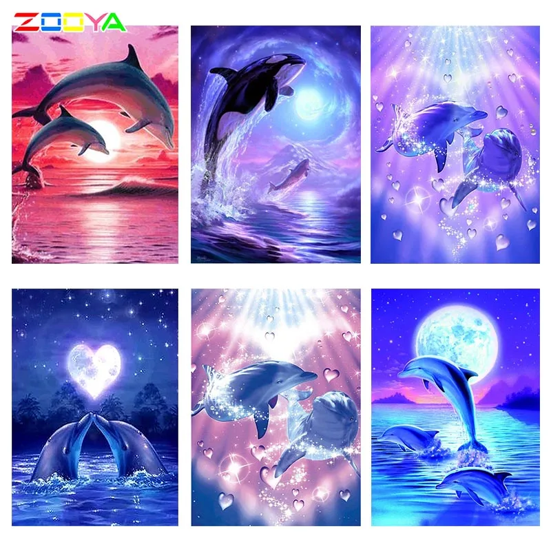 5D Diy хрустальный Дельфин Алмазная вышивка животные алмазная живопись особой