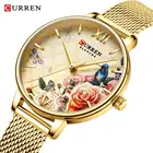 CURREN Модные Повседневные кварцевые часы, креативные элегантные женские часы, классические женские наручные часы, японские часы с механизмом для девушек, золотые