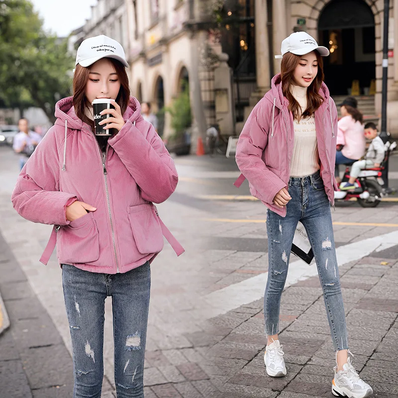 Горячая Распродажа короткая куртка из бархатного хлопка пуховик маленькая