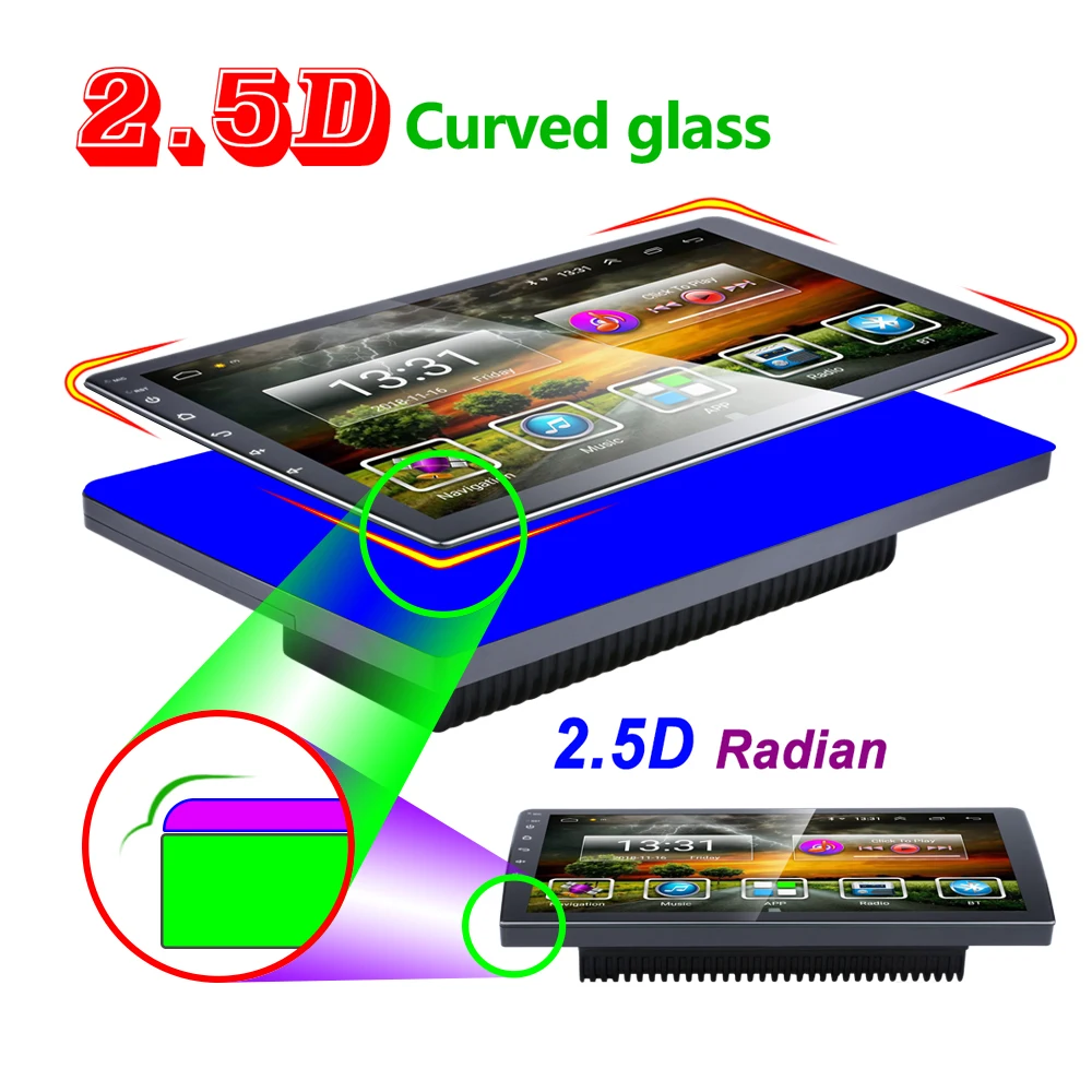 Podofo 2din Android Автомагнитола 9 дюймов Автомобильный мультимедийный плеер 2.5D gps WiFi для