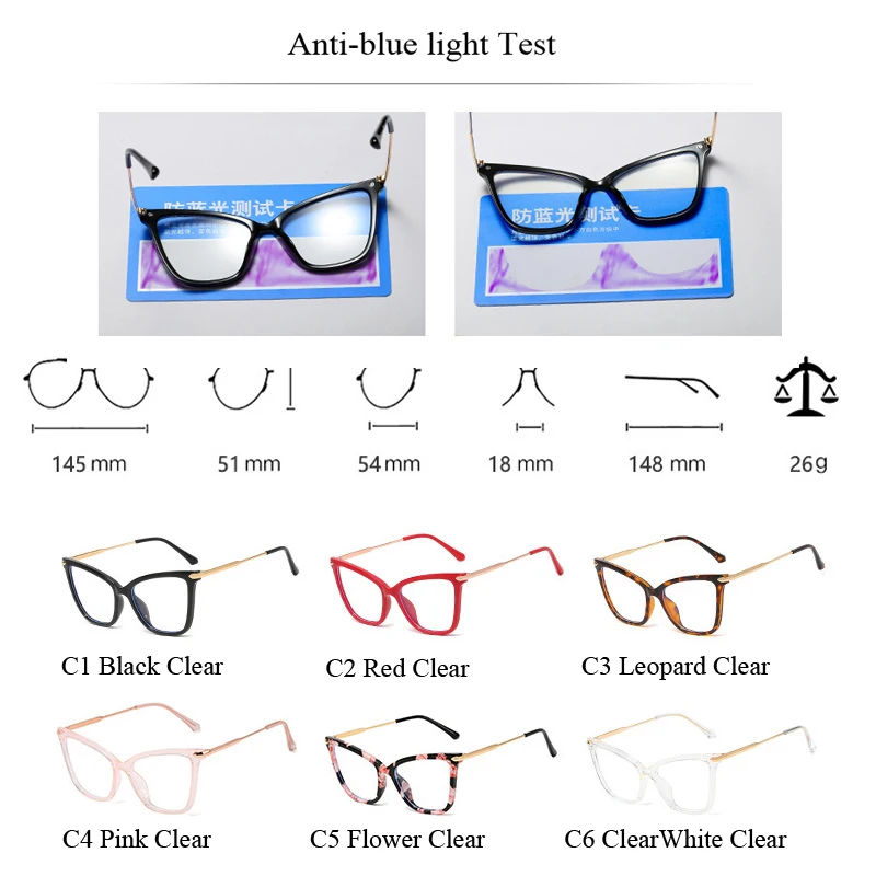 

TR90 Cat Eye Reading Glasses Frames With Anti Blue Light Women Computer Gaming Goggles Eyeglasses Optical Spectacle Frame UV400