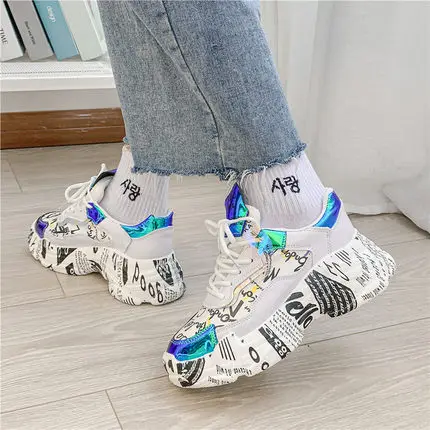 Модные женские кроссовки женская обувь на платформе для папы chaussures femme коллекция