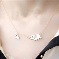 fashion new womens necklace necklace gold color pendant elephant jewelry