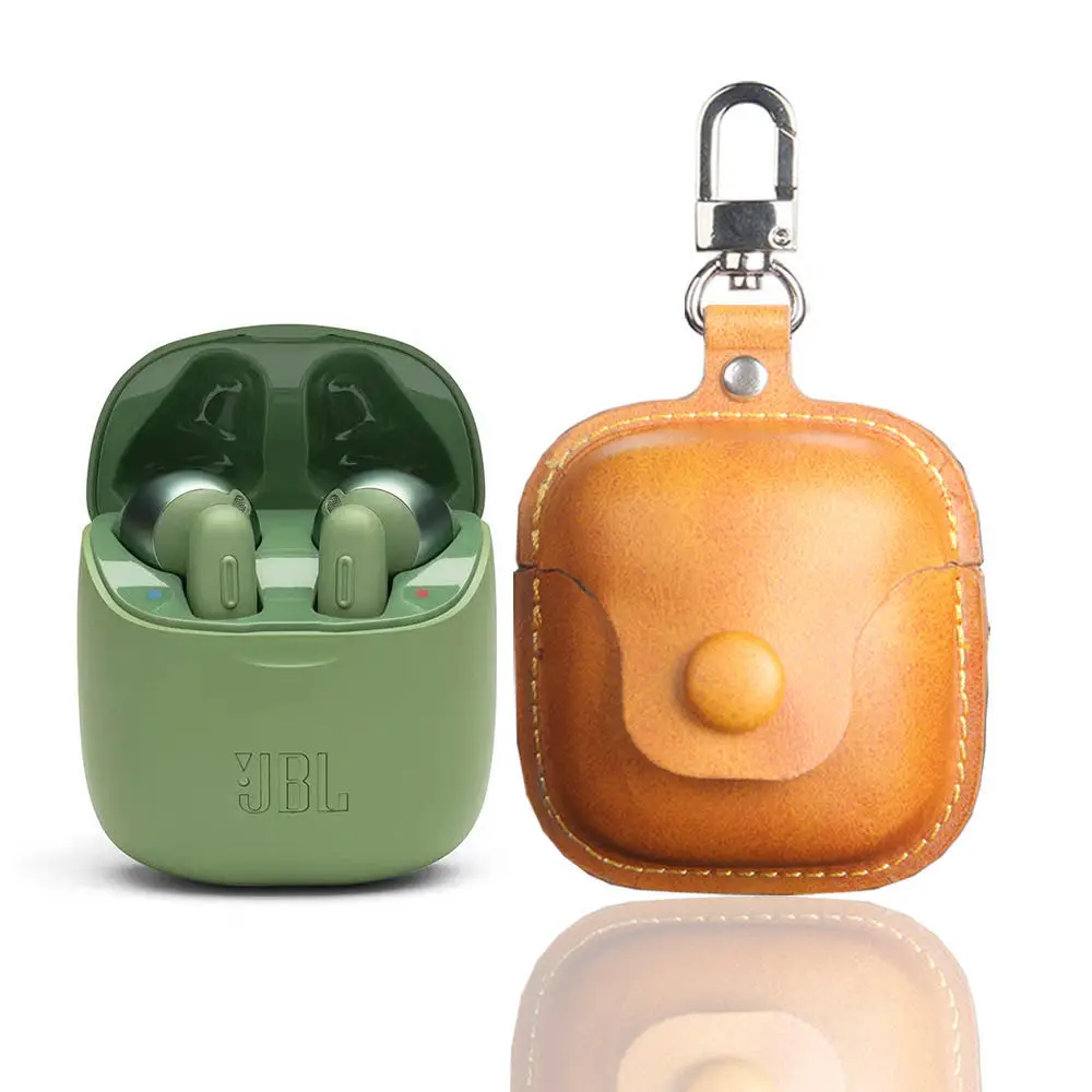 

Leather Case for JBL TUNE 220TWS Portable Protective Cover with Keychain for JBL TUNE 220TWS Bluetooth Headset box
