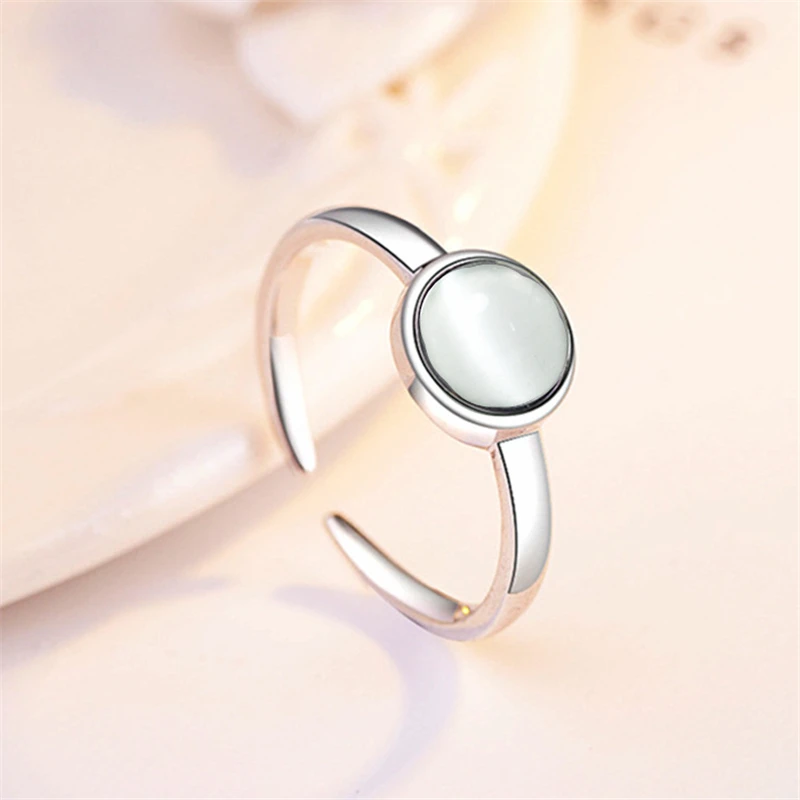 2021 новые корейские модные круглые овальные зеленые опаловые массивные кольца