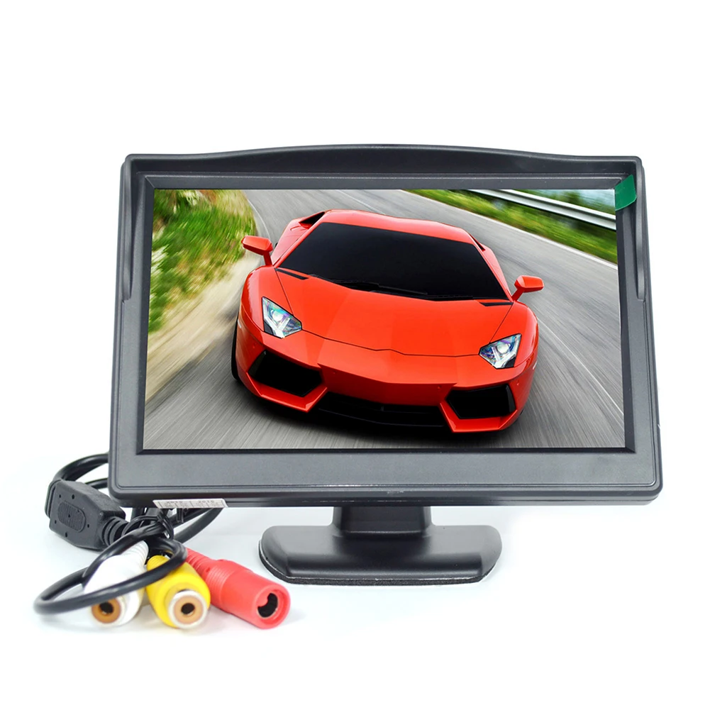 Новое поступление 5 дюймов TFT lcd Автомобильный Монитор 16:9 480x240 экран 2 пути видео вход автомобильный монитор заднего вида для безопасности резервного парковки
