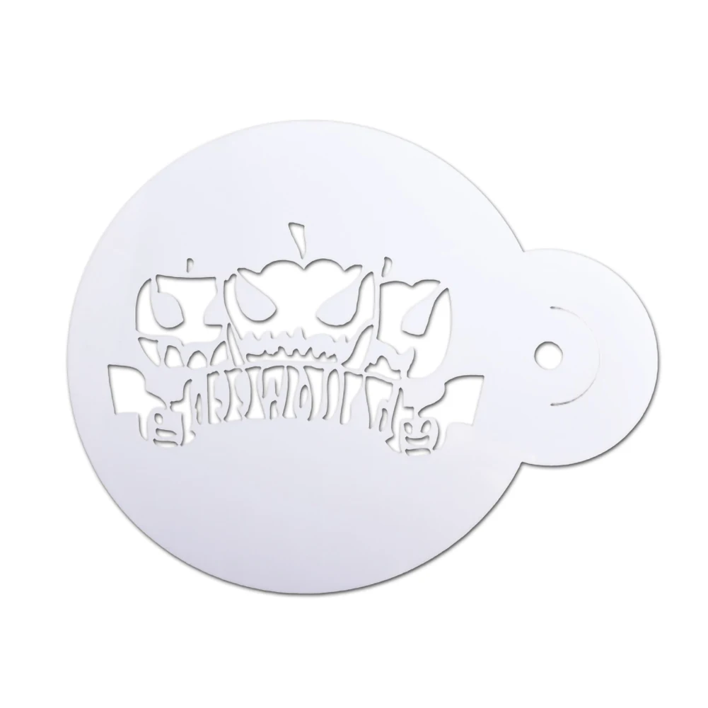 

6pcs halloween coffee mold cookie stencils plastic cake decoration cookie mould cupcake witch pumpkin mold coffee tools