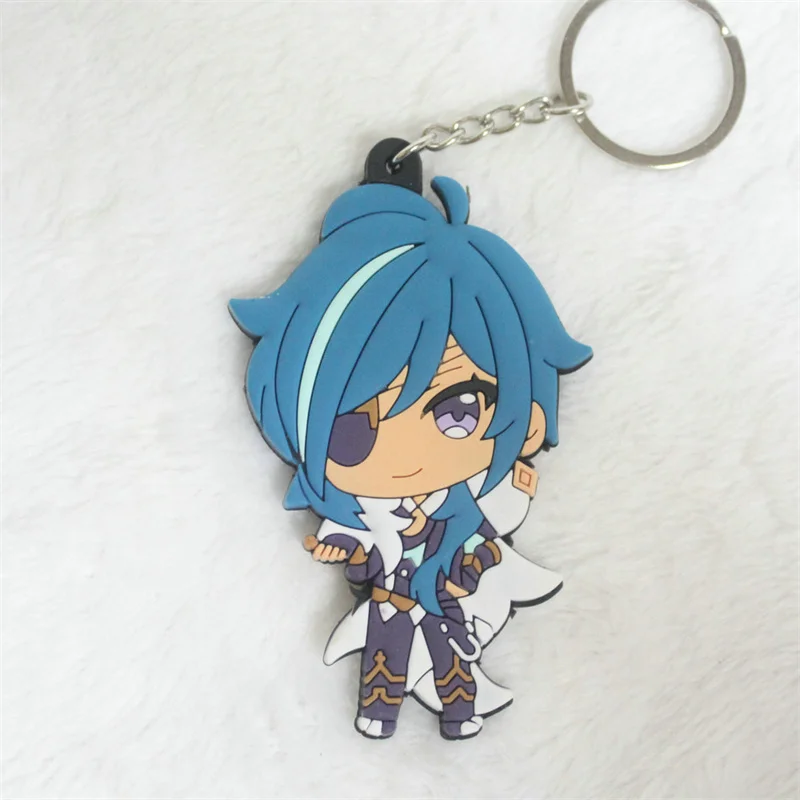 

Anime Genshin Impact Keychain Amber Lisa Diluc Cosplay Keyring Pvc Accessories Pendant Key Chains Gifts