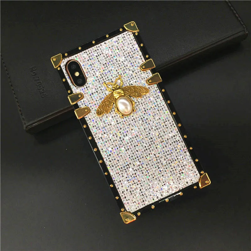 Роскошный брендовый блестящий чехол для телефона с изображением пчелы