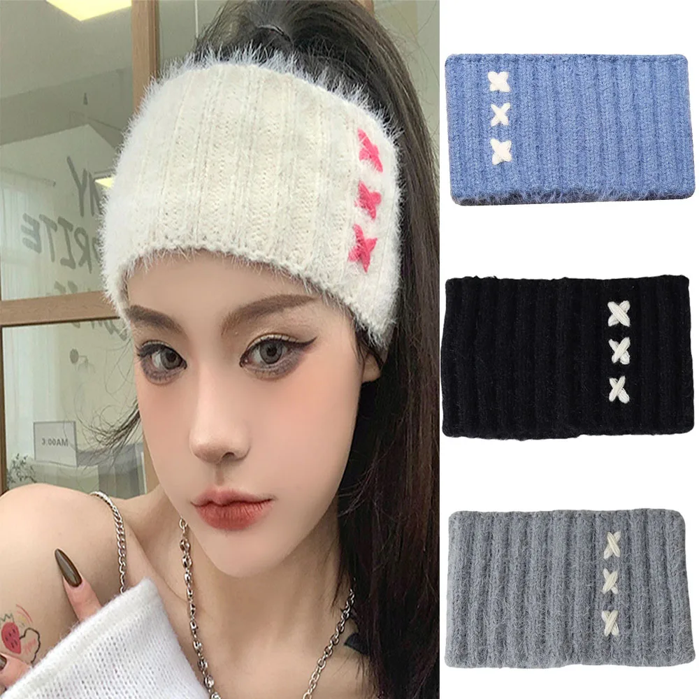 Новая модная зимняя теплая повязка на голову для мужчин и женщин Вязаная