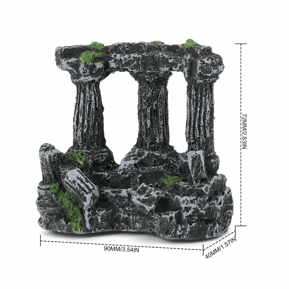 Три колонны из смолы римские квадратные каменные аквариум ландшафтное украшение