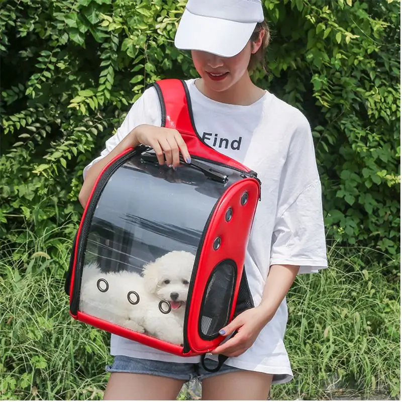 

THINKTHENDO Astronaut Capsule Breathable Pet Cat Puppy Travel Backpack with Space Transparent Vision Cushion Carrier Bags