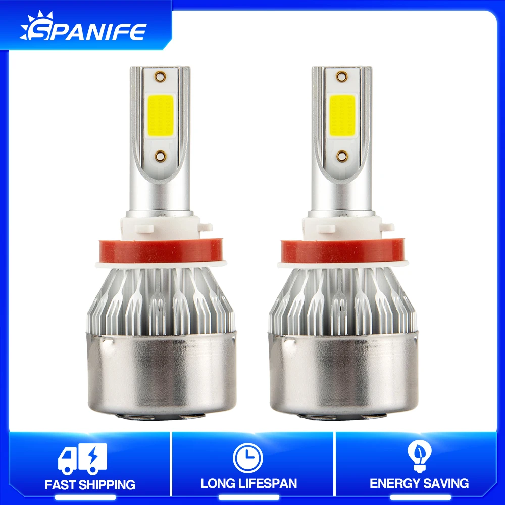 

Spanife 6000K LED 48W Car Headlight Bulbs H4 H7 H1 H3 H11 Headlamps Kit 9005 9006 9012 880 5202 H13 9004 9007 Auto fog Lamps 12V