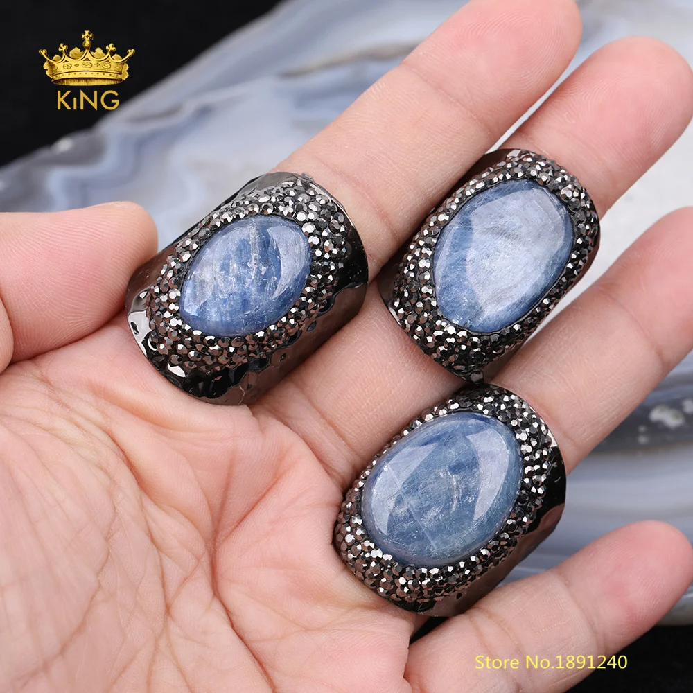 5 шт. синие кольца Sodalite из нескольких камней для мужчин подарки Овальный содалит с