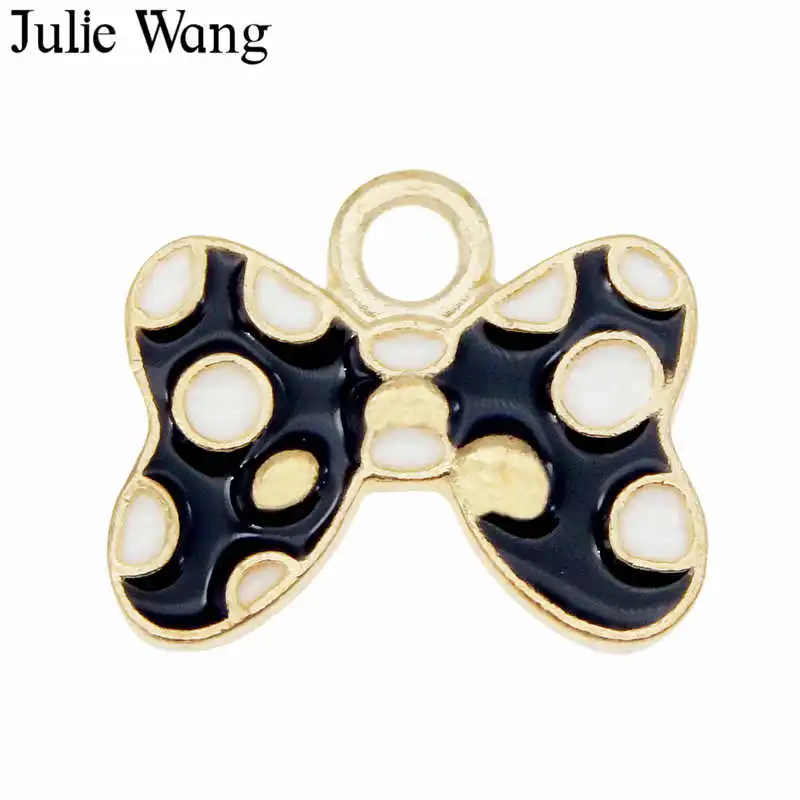 6 шт. эмалированный галстук бабочка Julie Wang черный розовый красный сплав