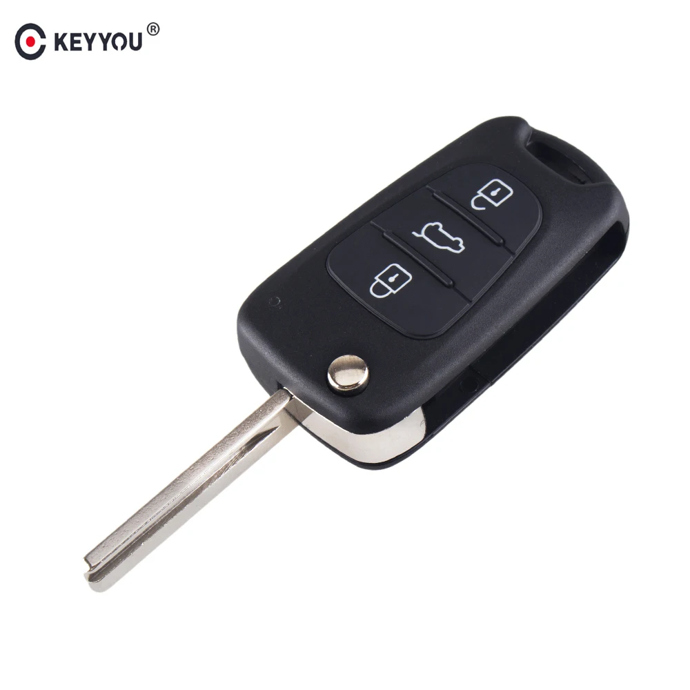 KEYYOU новый раскладной чехол с 3 кнопками для Hyundai I30 IX35 Kia K2 K5 Fob дистанционный