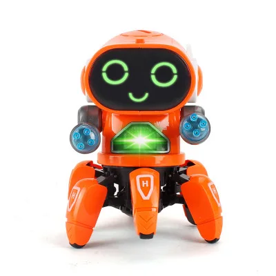 Orange Робот игрушка Интеллектуальный робот Радиоуправляемый мини-Робот Игрушки ходьба пение танцы светодиодный светильник детские развивающие игрушки подарок - Цвет: Orange