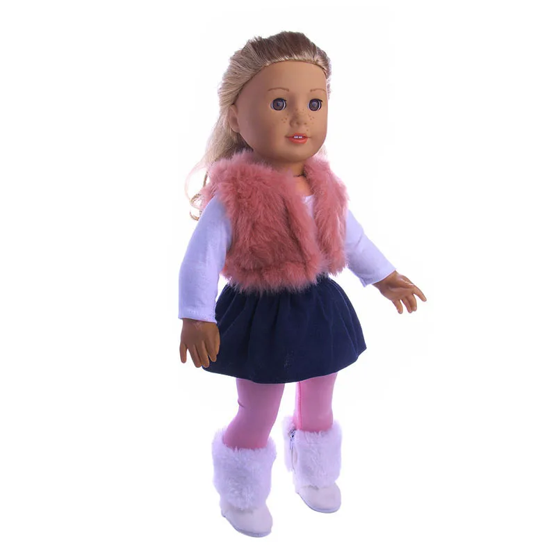 

2pcs/American Doll Accessories Clothes Skirts Shoes Christmas Set for 18-inch American Dolls and 43cm Baby Birth Dolls