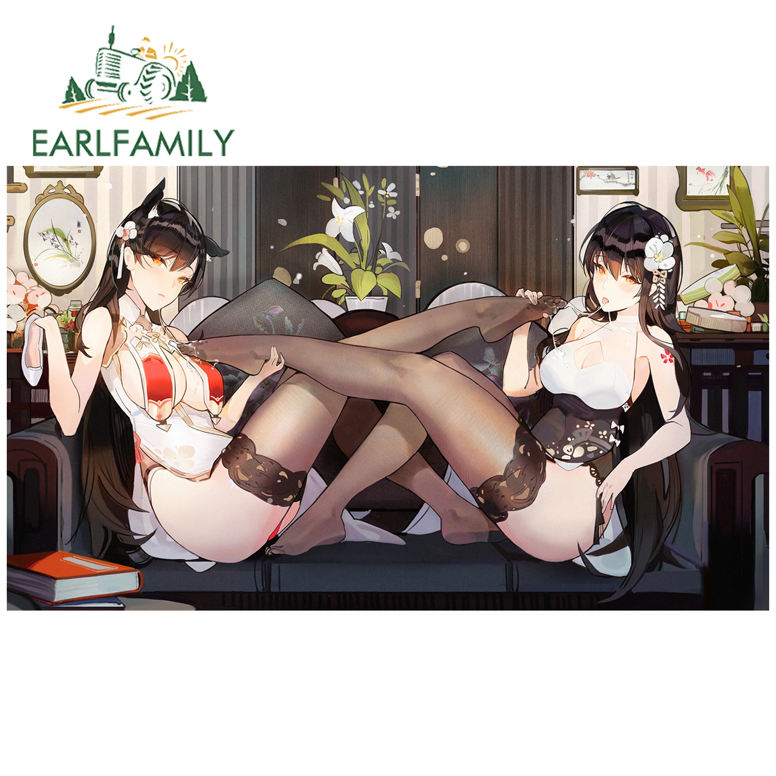 

EARLFAMILY 13cm x 7.6cm for Sexy Anime Girl Decal Refrigerator Personality Car Stickers Bumper Scratch-Proof JDM Decoration