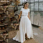 Smileven Boho Свадебное платье из 2 частей с кружевной аппликацией, с коротким рукавом