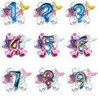 Воздушные шары в виде русалки, 1-9 цифр, рыбий хвост, фольгированные шары, Детские Модные украшения для дня рождения, детский праздник, оболочка