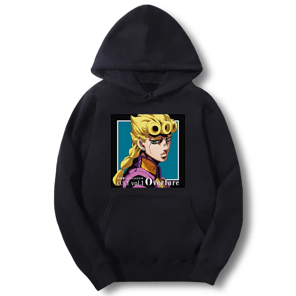 

Jojo Bizarre Adventure Anime Unisex Hoodie Sweatshirt Harajuku Fashion Golden Wind Streetwear Women Hooded Giorno Giovanna Jump