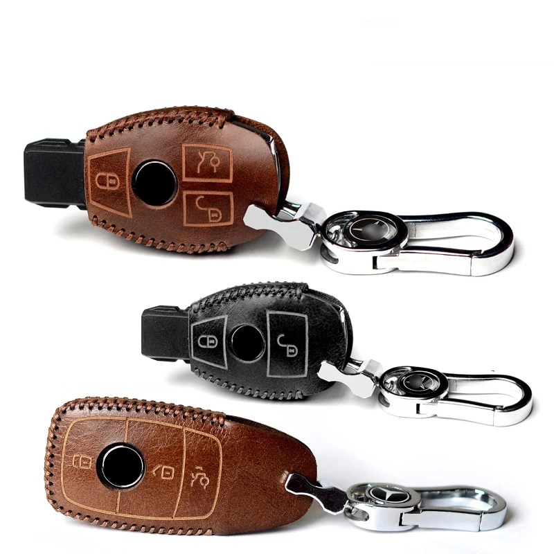 

Car Key Shell Buckle for Benz B C E S R GLK260 Hand-sewn Car Remote Control Key Protective Cover