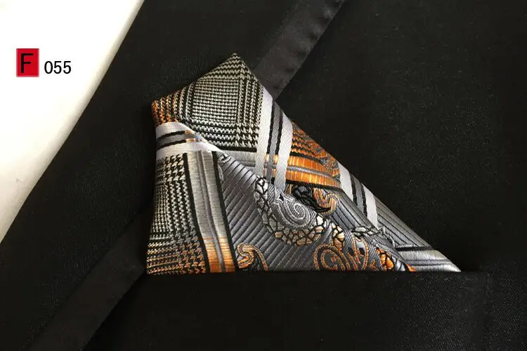 handkerchief 055 Шелковый плотный тканевый Галстук Пейсли для мужских галстуков дизайнерские модные мужские галстуки 8 см темно-синий и красный полосатый галстук свадебное платье - Цвет: handkerchief 055