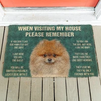 3d please remember pomeranian dogs house rules doormat non slip door floor mats decor porch doormat