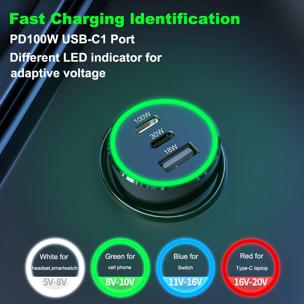 120w fast car charger 3 port usb quick charge ppspd 10065453020w qc3 0 18w for huawei xiaomi type c iaptop tablet iphone 12 free global shipping