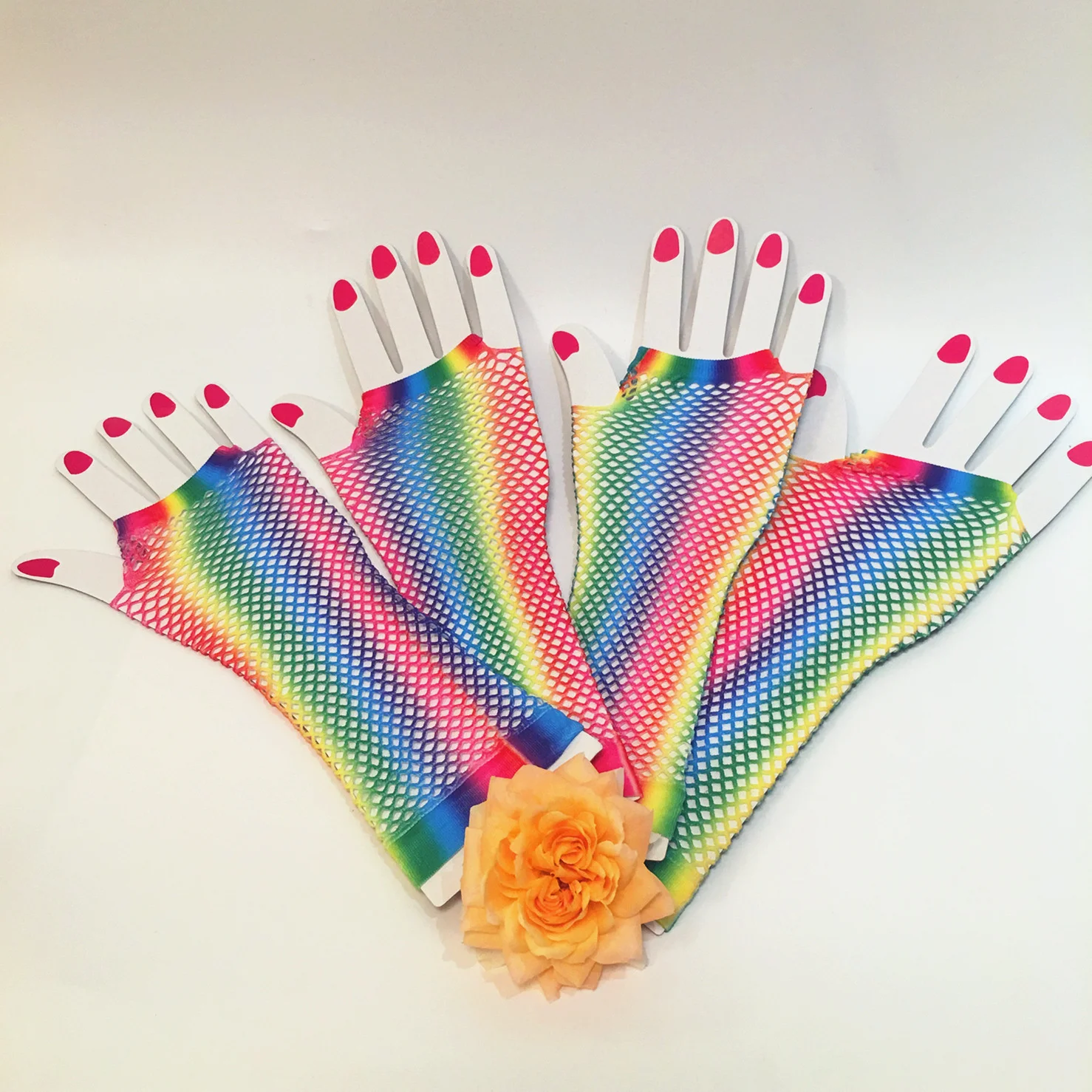 

1pairs Gloves womens Hollow Out Holes Sexy Fishnet Fingerless Gloves Lolita Gloves