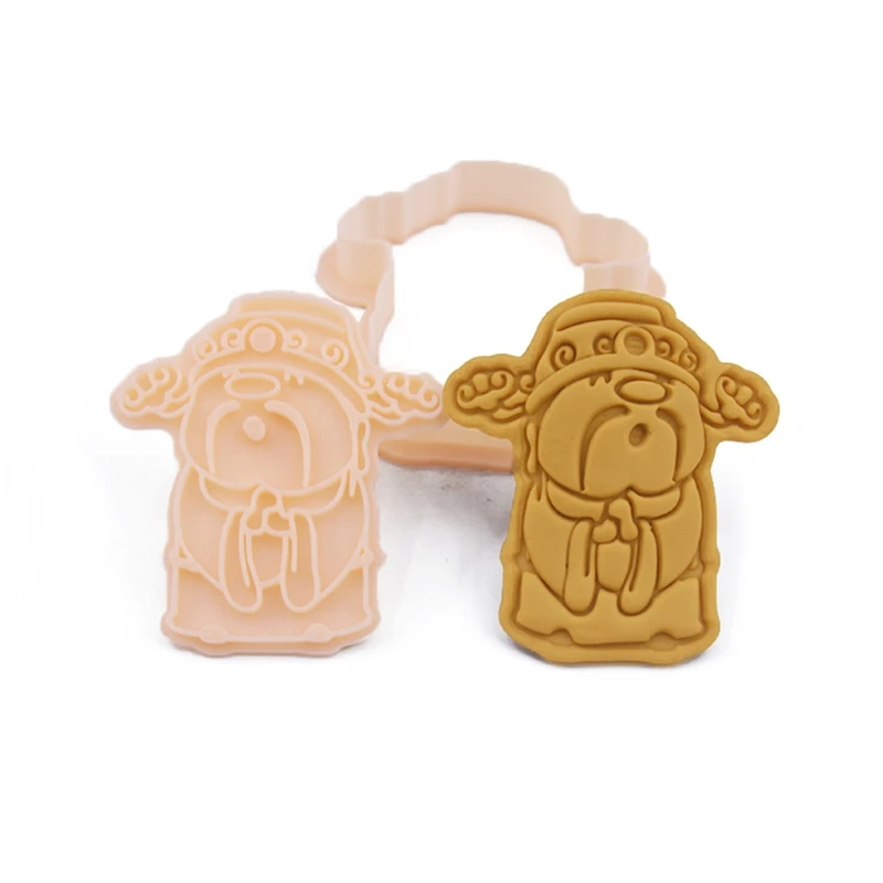 

3D Cookie Cutter Pressable Embossed Biscuit Mold Set Plastic Fondant Cake Decor