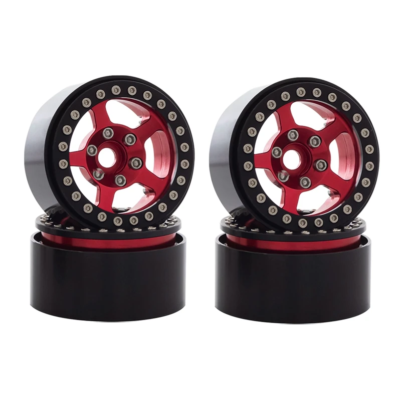 

4PCS Metal 1.9Inch Beadlock Wheel Rims Hub For 1/10 RC Crawler Car Axial SCX10 90046 AXI03007 Traxxas TRX4 MST Parts