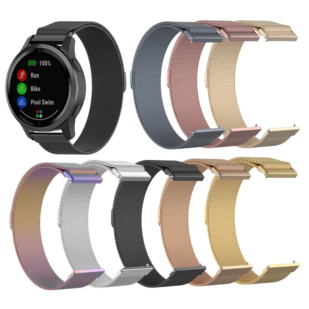COMLYO, 22 мм, Смарт-часы, браслеты на запястье для Garmin vivoactive, 4 ремешка, Миланский ремешок для часов, браслет на запястье Garmin Vivoactive4