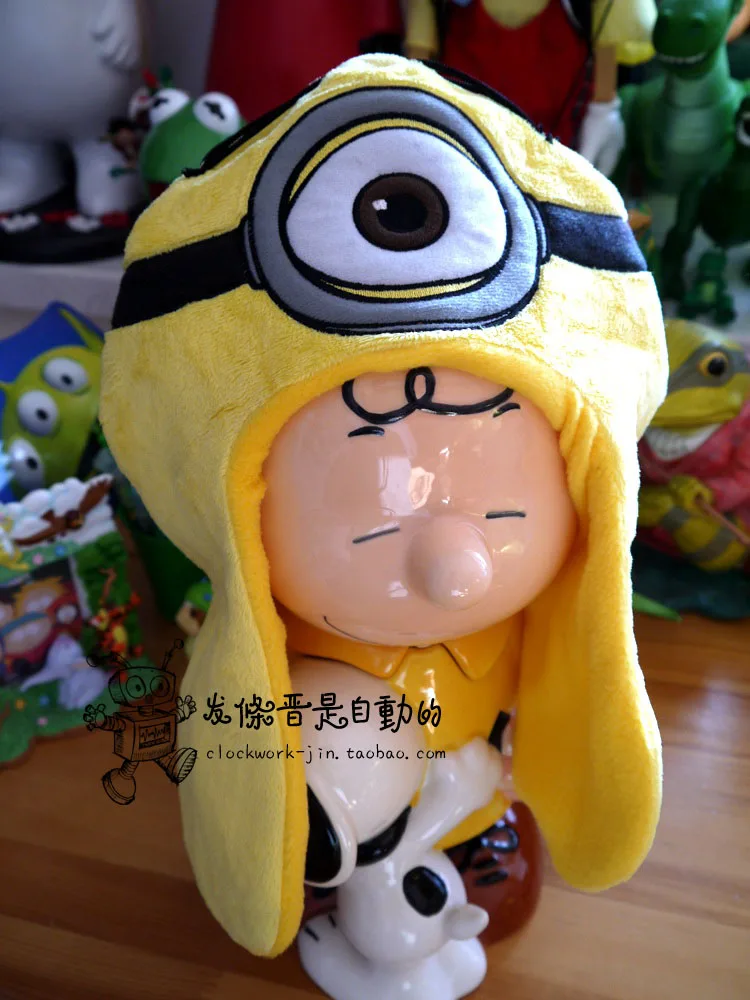 Детские шапки с мультяшными миньонами зимние креативные милые детские