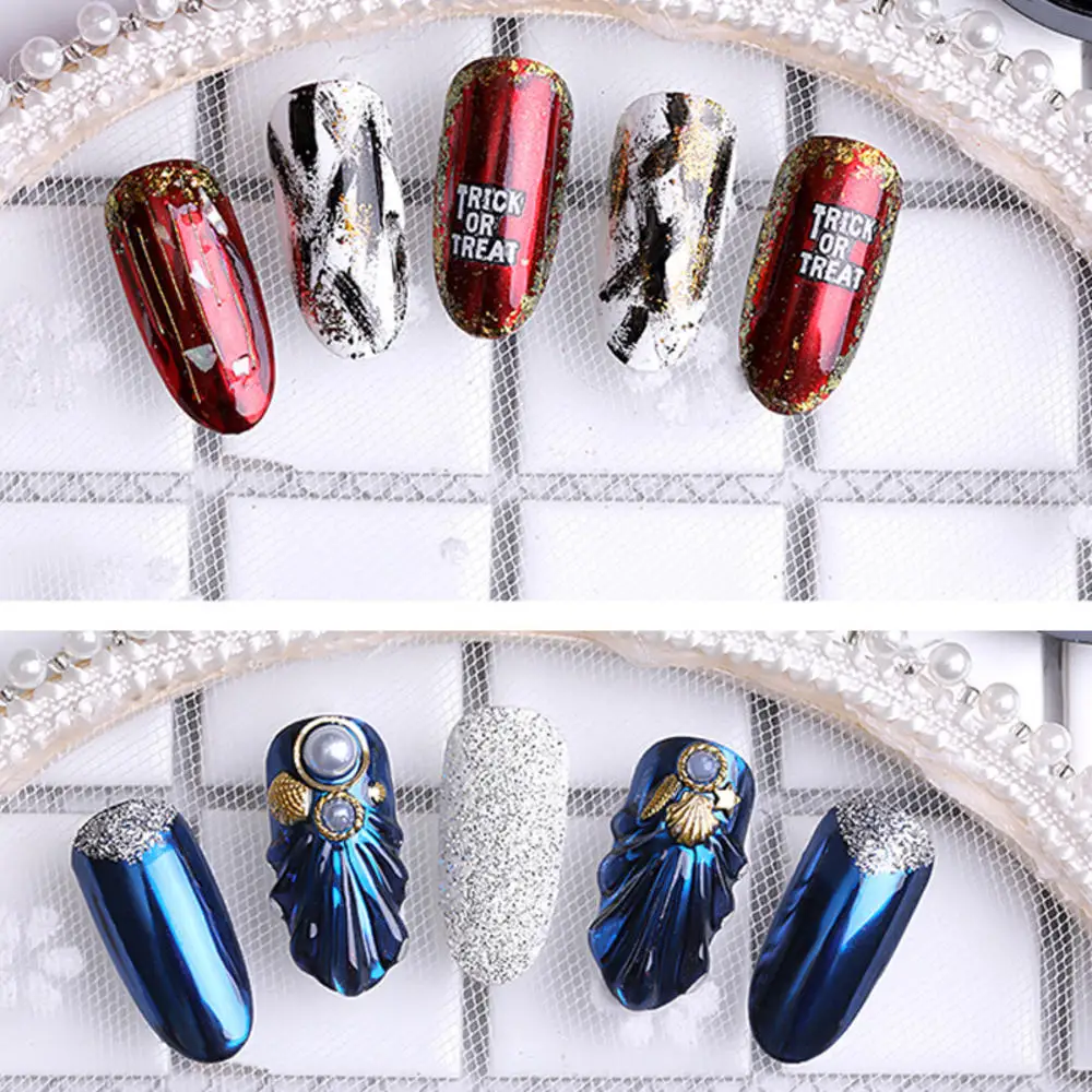 Лазерный блеск для ногтей хромированный порошок металлический зеркальный