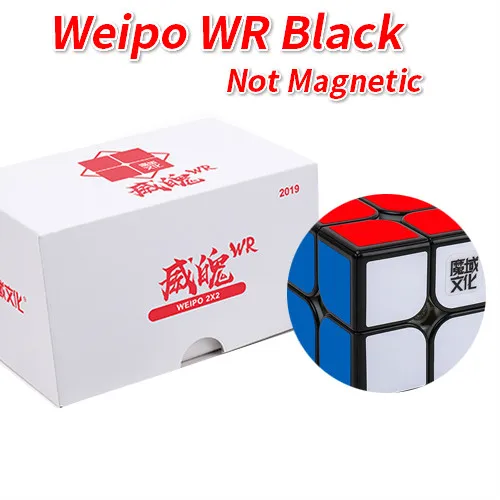 Weipo WR Black MOYU Weipo WRM Магнитный 2x2x2 волшебный скоростной кубик без наклеек Weipo WR M карманные кубики профессиональные магниты головоломка Cubo magico 2x2 - Цвет: Weipo WR Black
