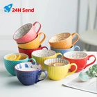 Керамические кружки, кофейная чашка, кружка для завтрака, хлопьев, милая керамическая чашка, бытовая кружка большой емкости для молока, овсянки, пива, чашка, посуда для напитков