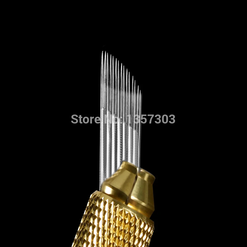 Новинка 15 штырьков 2 ряда лезвие для перманентного макияжа бровей микроблейдинг