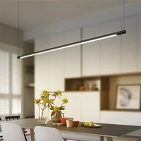 aluminum pan pendant lamp long black living room coffee table hanging ceiling lamp nordic minimalist lighting for dining room