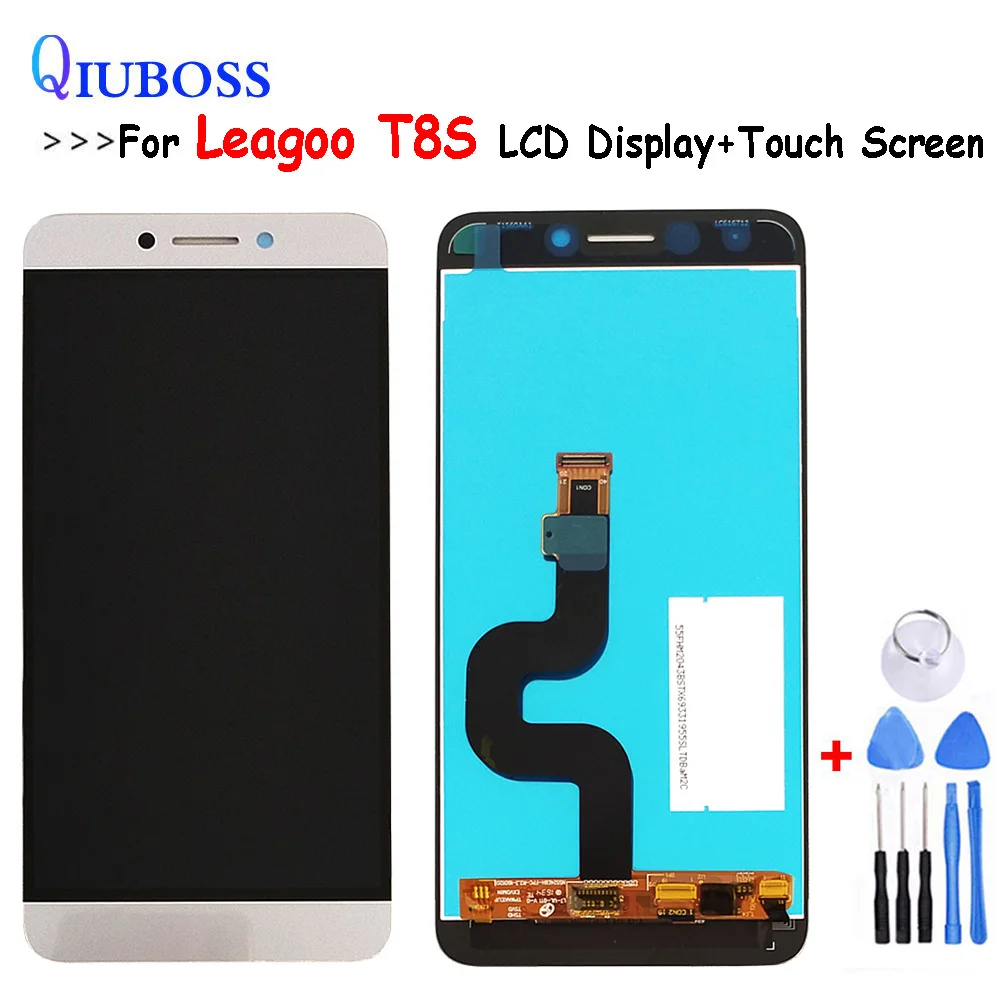 5 5-дюймовый ЖК-дисплей для LEAGOO T8S + кодирующий преобразователь сенсорного экрана в