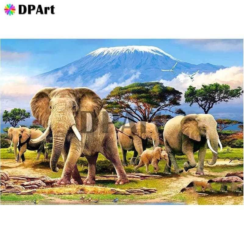

Алмазная картина 5D полностью квадратная/круглая дрель слон группа Daimond Стразы вышивка крестиком Мозаика Pic M751