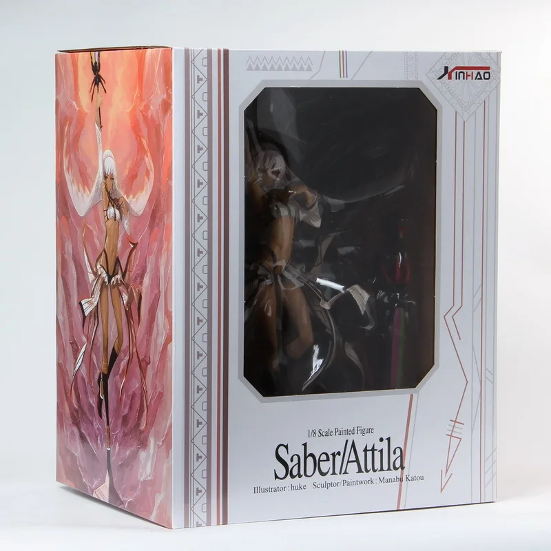 A With Original Box 46 см аниме Fate Grand Order сабля Аттила император 1/8 Масштаб Окрашенные сексуальная девушка ПВХ фигурка иллюстратор Huke модель игрушки - Цвет: A With Original Box