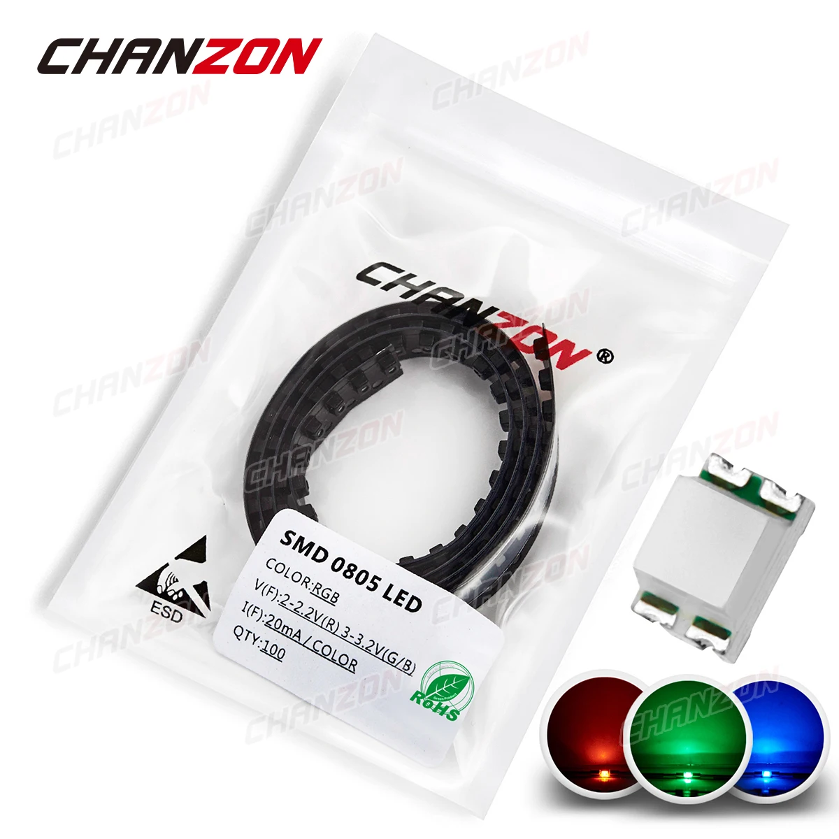 100 шт. 0805 (2012) SMD светодиодный светодиод RGB многоцветное общий анод 0 2 Вт