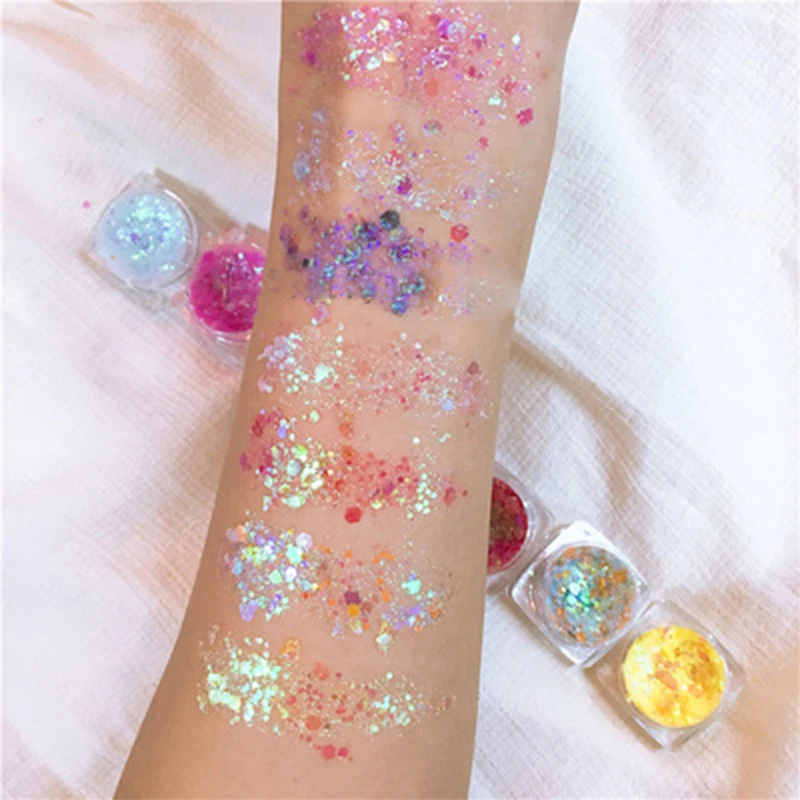 Блестящие тени для век пудра 15 цветов макияж радуга дизайн ногтей Русалка