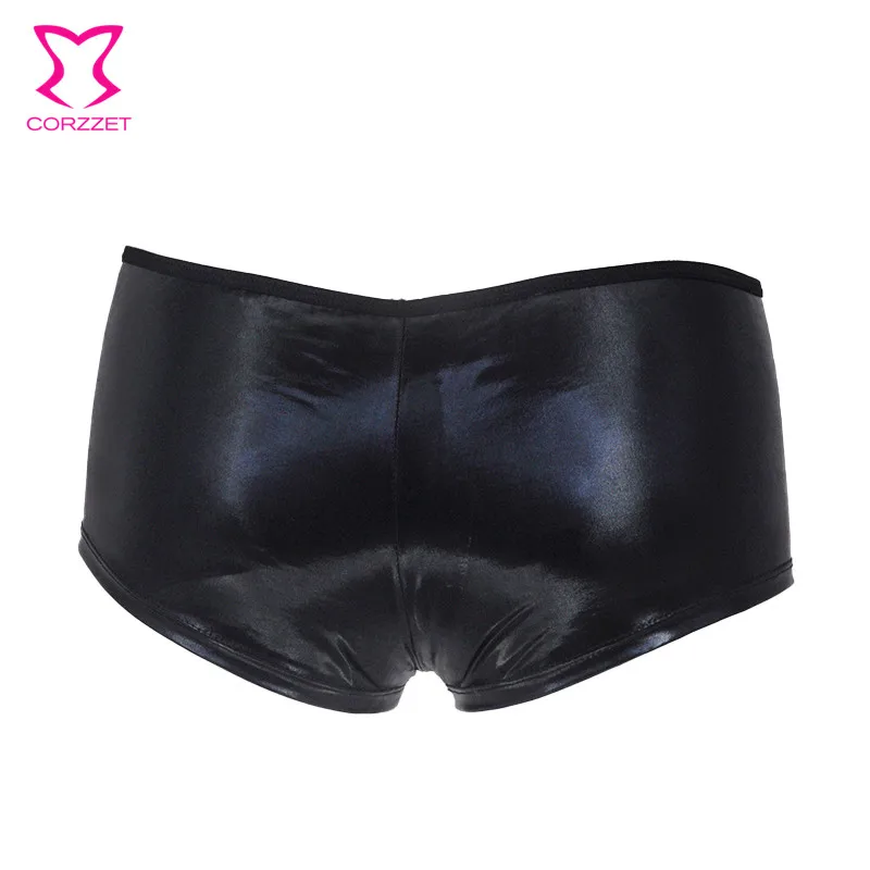 Шорты женские кожаные с завышенной талией пикантные облегающие повседневные