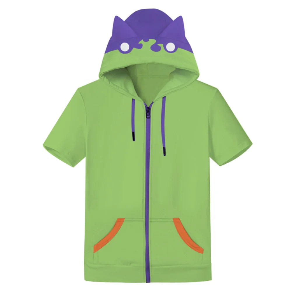 

SK8 the Infinity Miya Cosplay T-shirt 3D Printed Hooded Short Sleeve Shirt Sweatshirt Men Women Casual Zip Up Coat