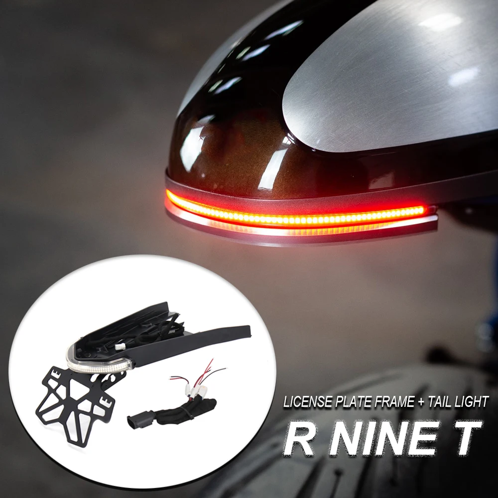 R תשע T שלגון לוחית רישוי מחזיק אחורי LED להפוך אות להפסיק בלם זנב אור סוגר עבור BMW RNINET RNINE T R nineT