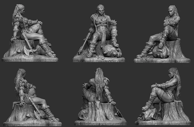1/32 старинный орк воин сидит с базовой искусственной миниатюрой gk разборка