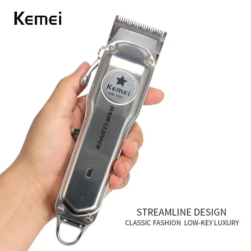 KEMEI Professional waterproof hair trimmer RechargeableLow Noise Electric hair clipper men beard electric cutter